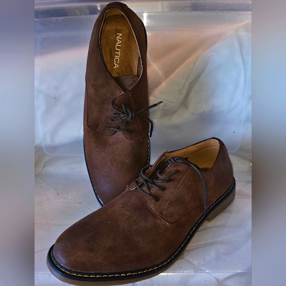Nautica Men's Dark Brown Leshan Oxfords Size 13- New - Picture 1 of 7